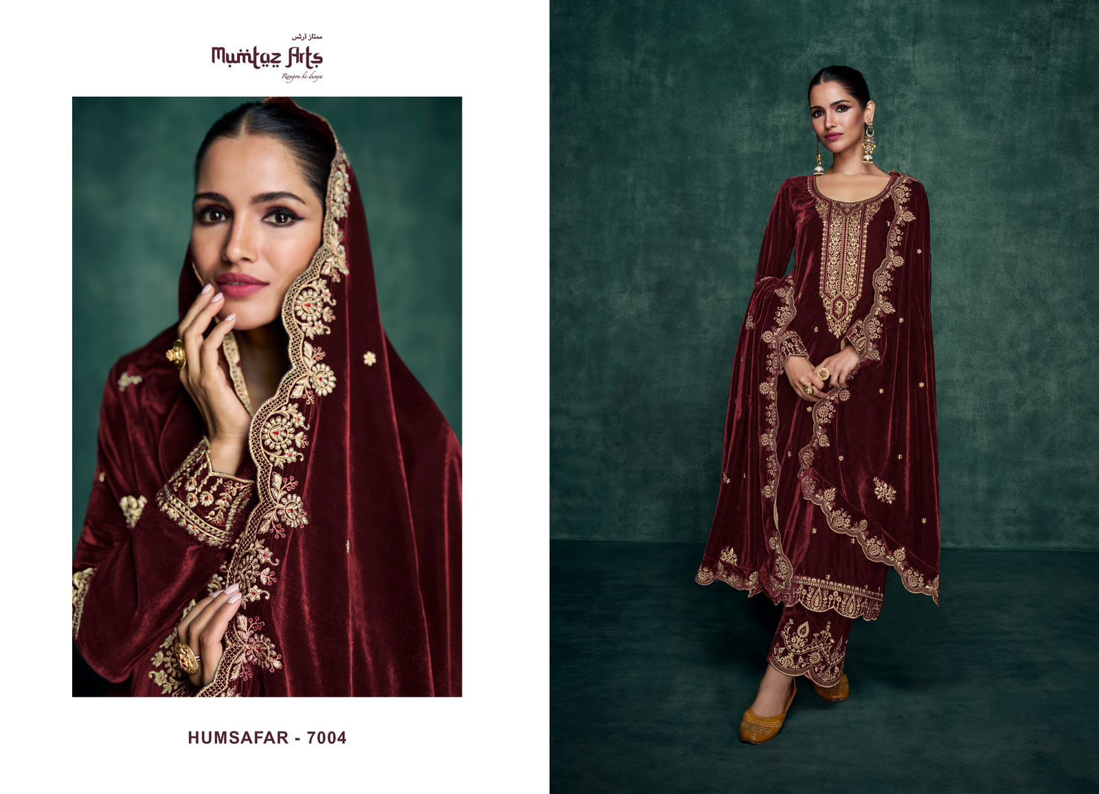 Humsafar By Mumtaz Art Velvet Designer Salwar Suits Catalog
 
